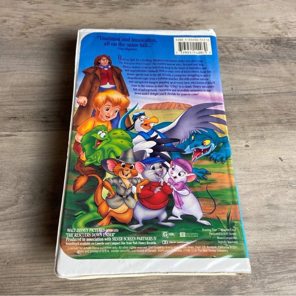 3 Black Diamond Disney VHS- Dumbo, the‎ Fox & the Hound & Rescuers Down Under - Picture 10 of 12